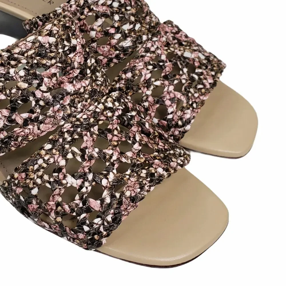 Donald Pliner Albi Woven Slide Leather Sandal Womens 8 Medium NEW